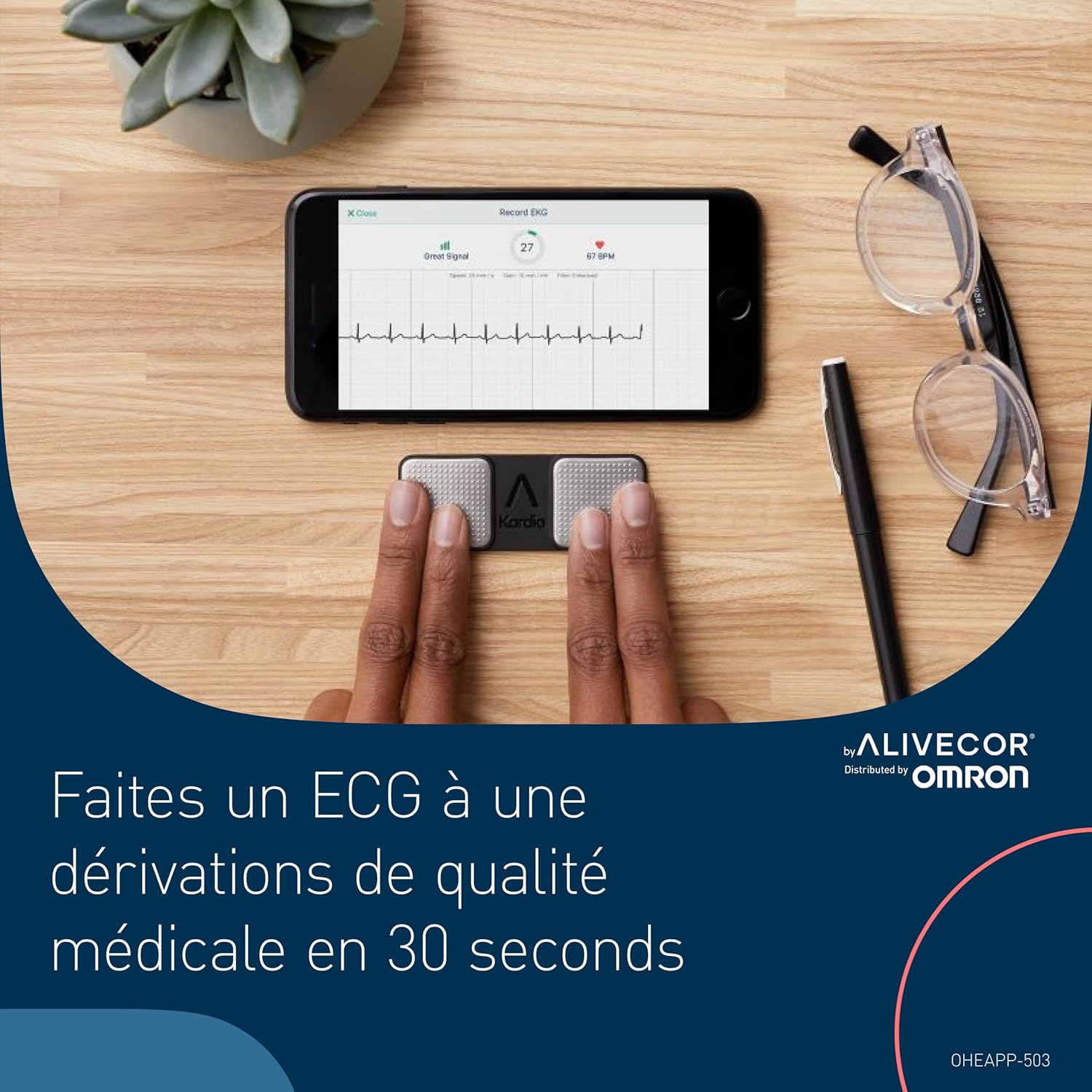 Detalle de AliveCor KardiaMobile Moniteur ECG 30 secondes
