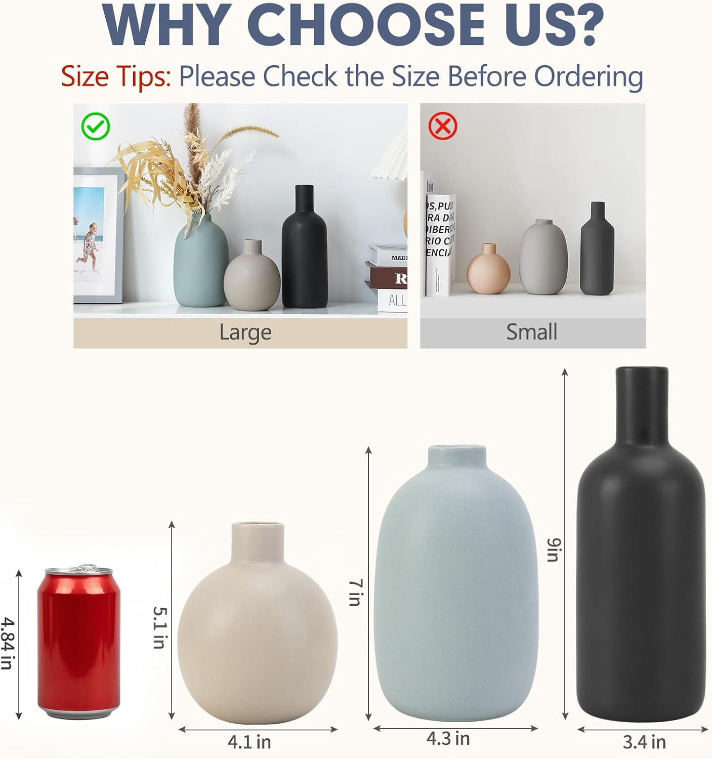 Detalle 2 de Ceramic Vase Set of 3