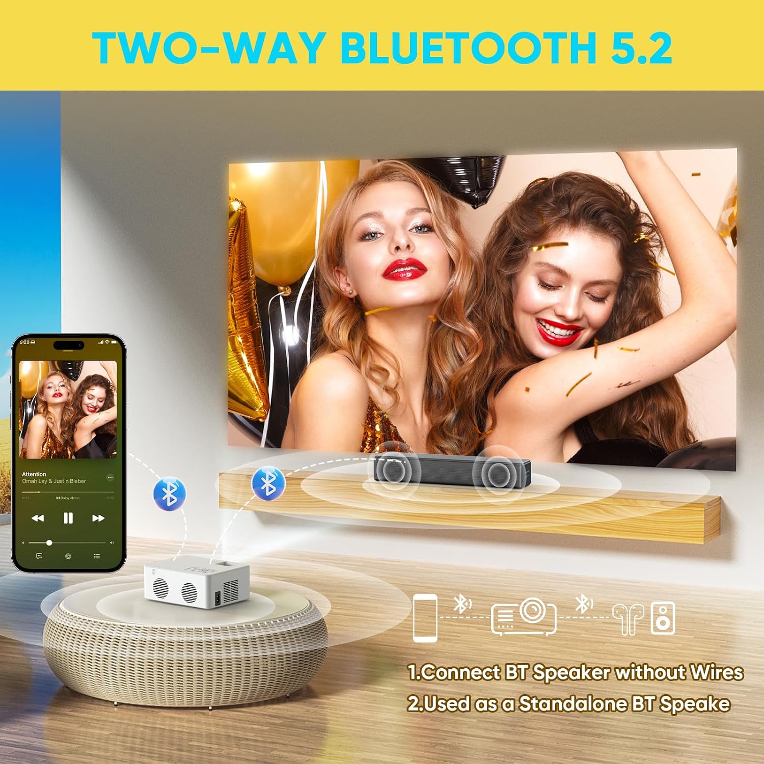 Thumbnail 3 de Puxinat Smart Beamer 200 Zoll 📽