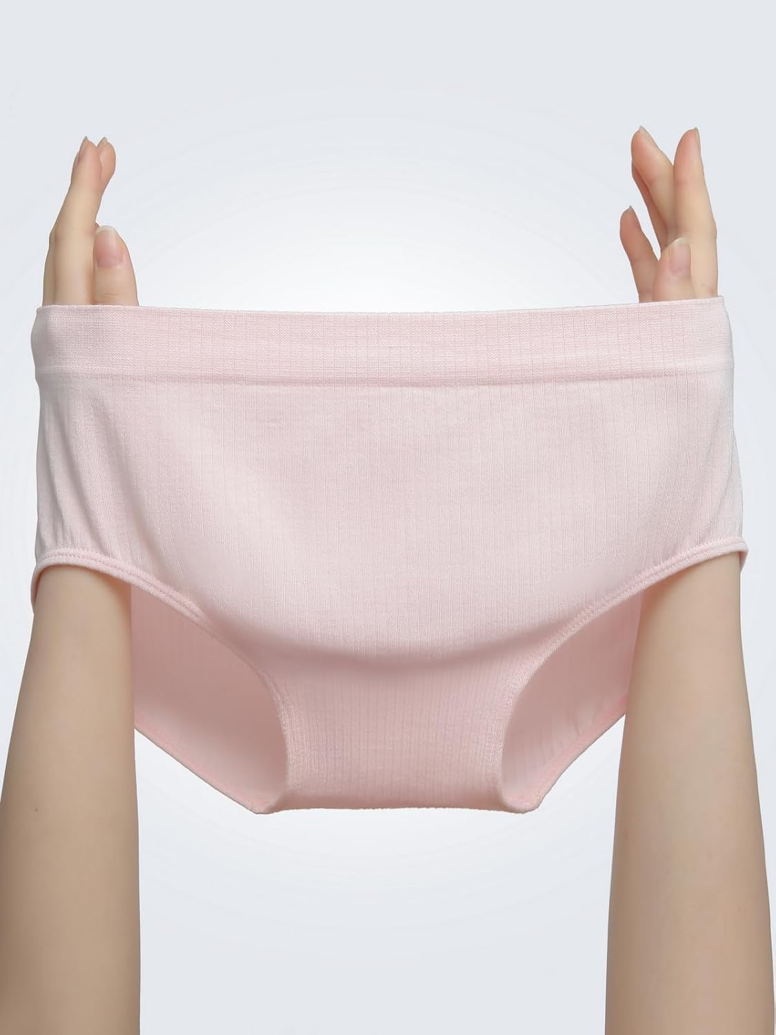 Detalle de Channo Bragas de Algodón y Bambú para Mujer – Talle Alto, Sin Costuras, Pack Multicolor XL