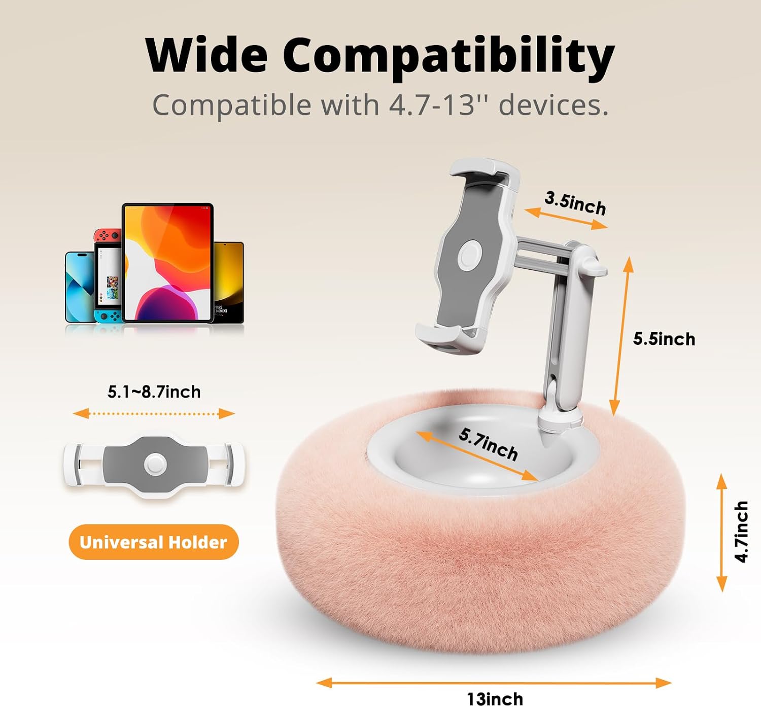 Detalle 1 de SupeDesk Tablet Pillow Stand with Detachable Snack Bowl