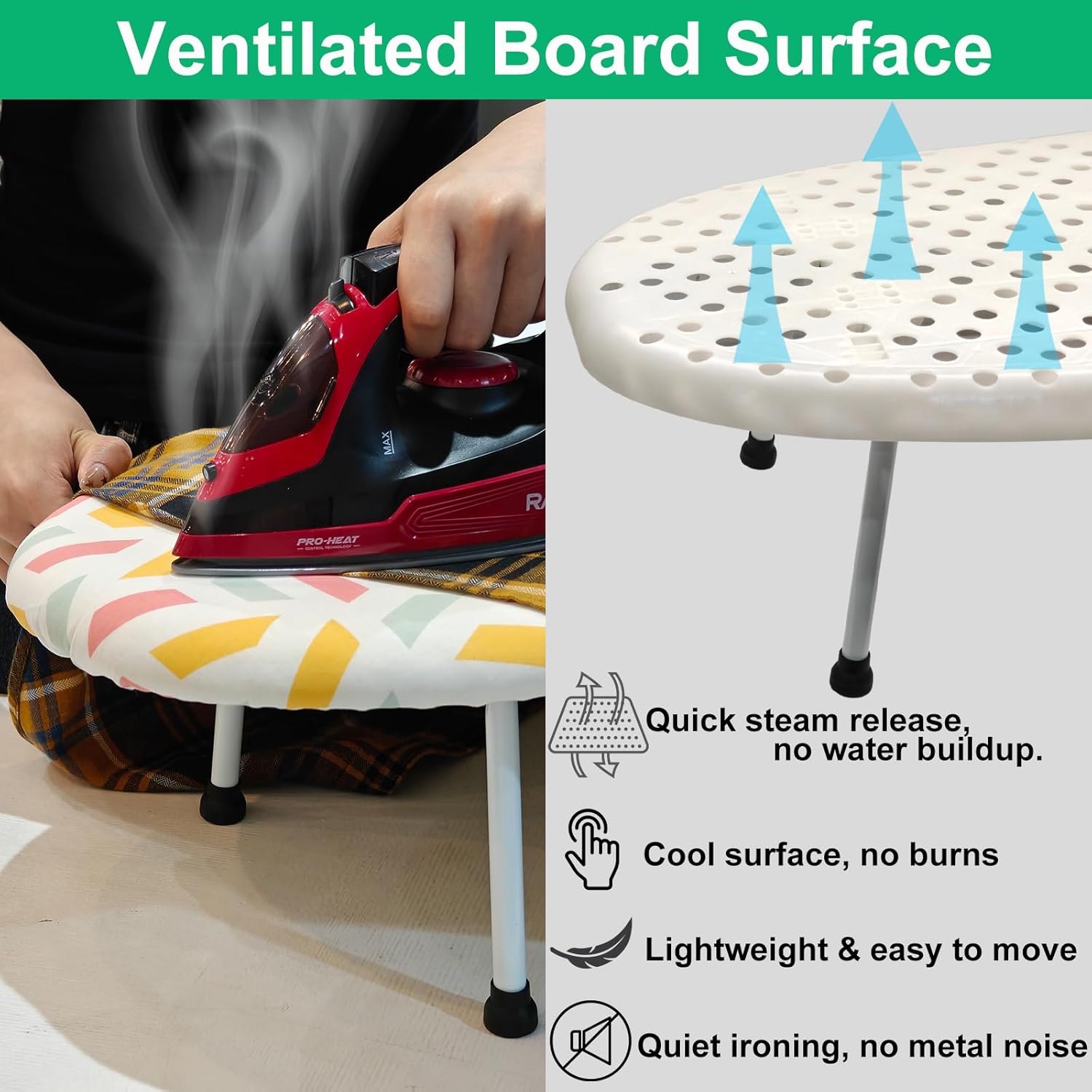 Detalle de BeGrit Tabletop Folding Ironing Board: Compact, Versatile and User‑Friendly