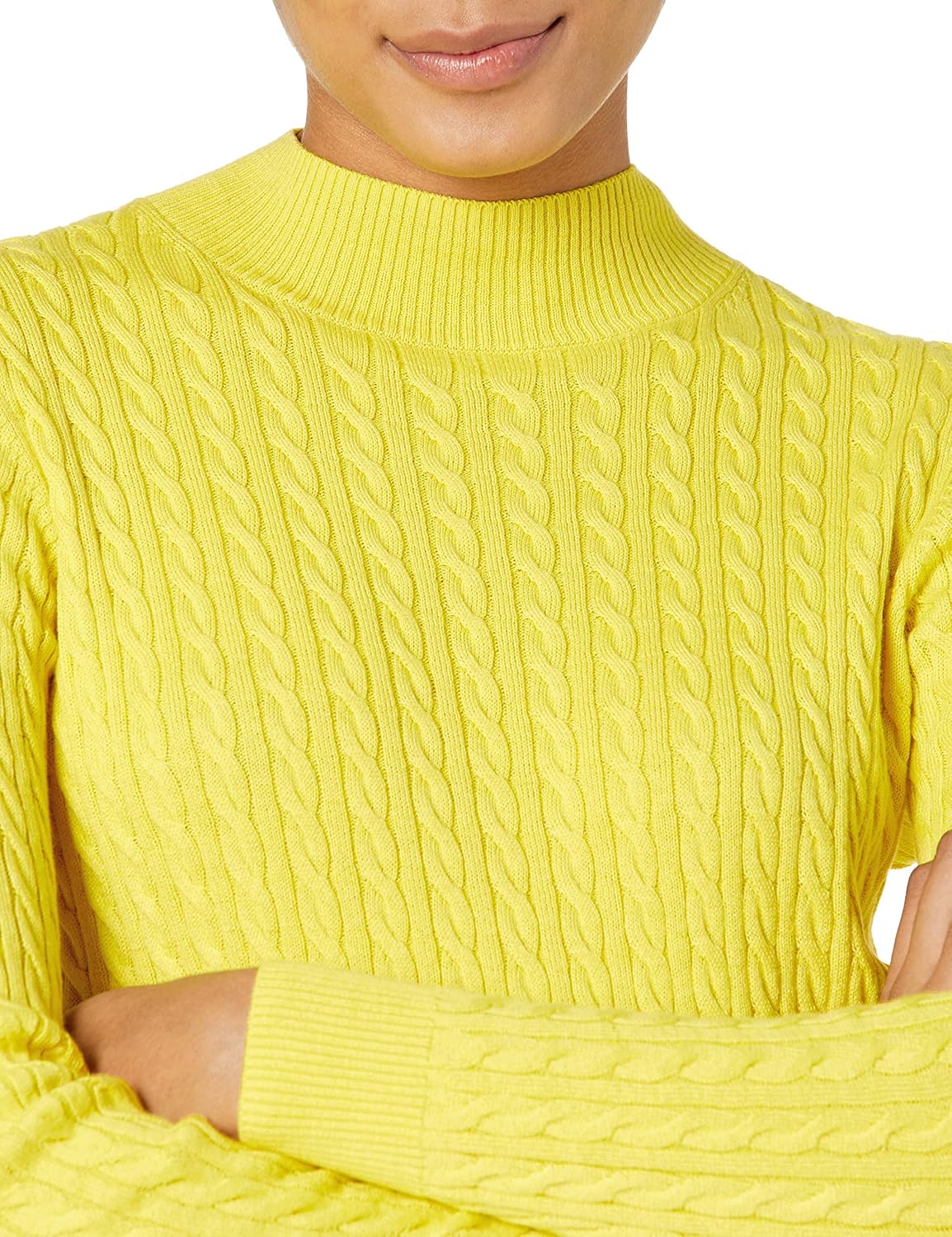 Thumbnail 2 de Amazon Essentials Damen leichter Langarm-Pullover mit Stehkragen und Zopfmuster (klassische Passform)