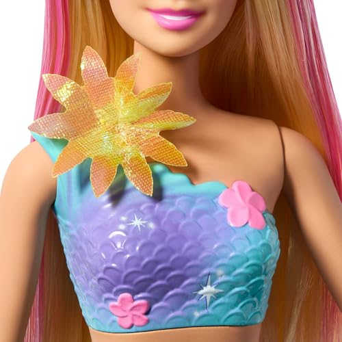 Detalle de Barbie Fantasy Meerjungfrau Flower Feature Puppe – Flower Magic mit blühender Blüte