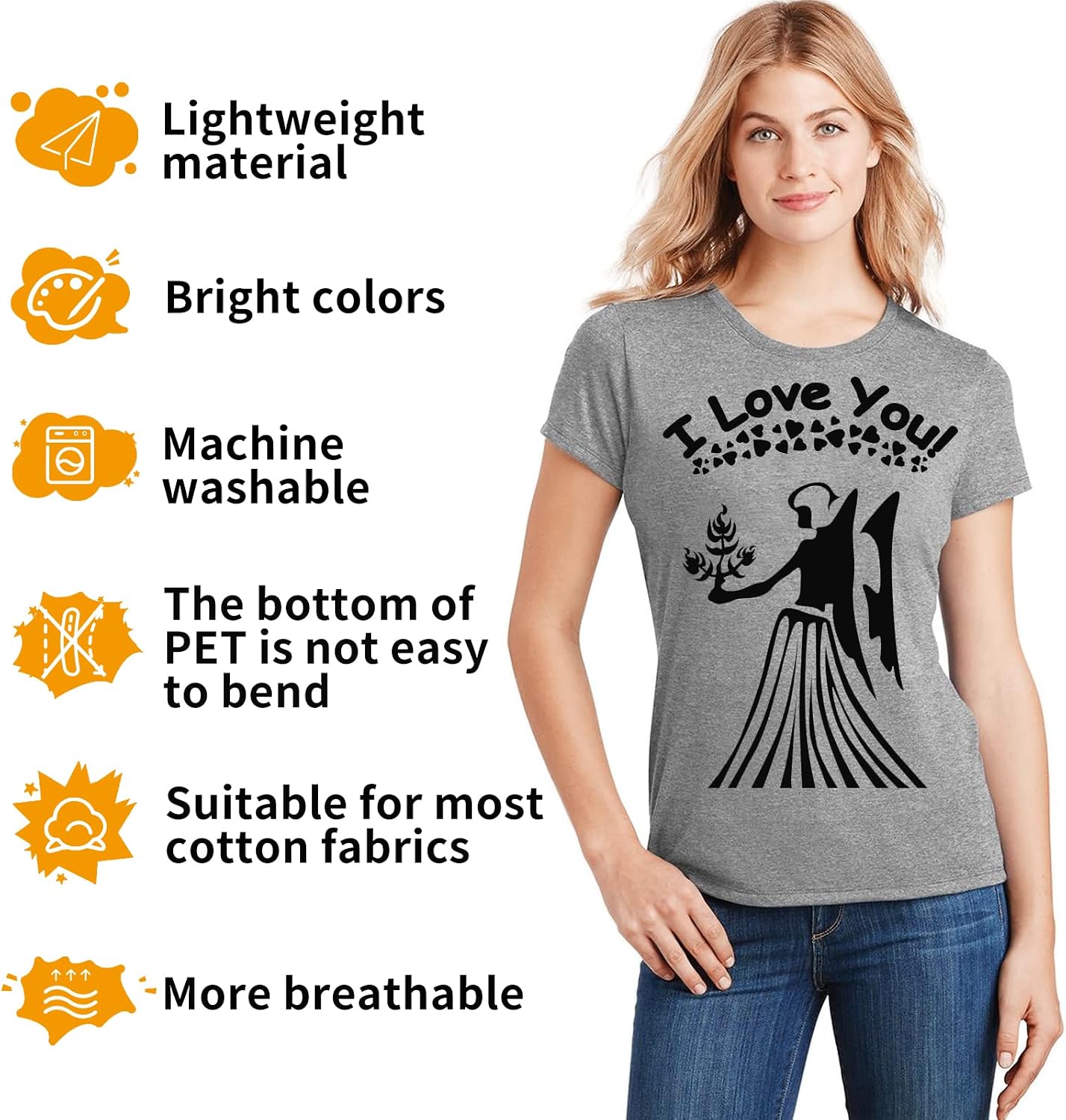 Detalle 2 de IModeur 25 Ft Black Heat Transfer Vinyl (HTV) with PET Backing — Iron-on Roll for T-shirts, Bags & More