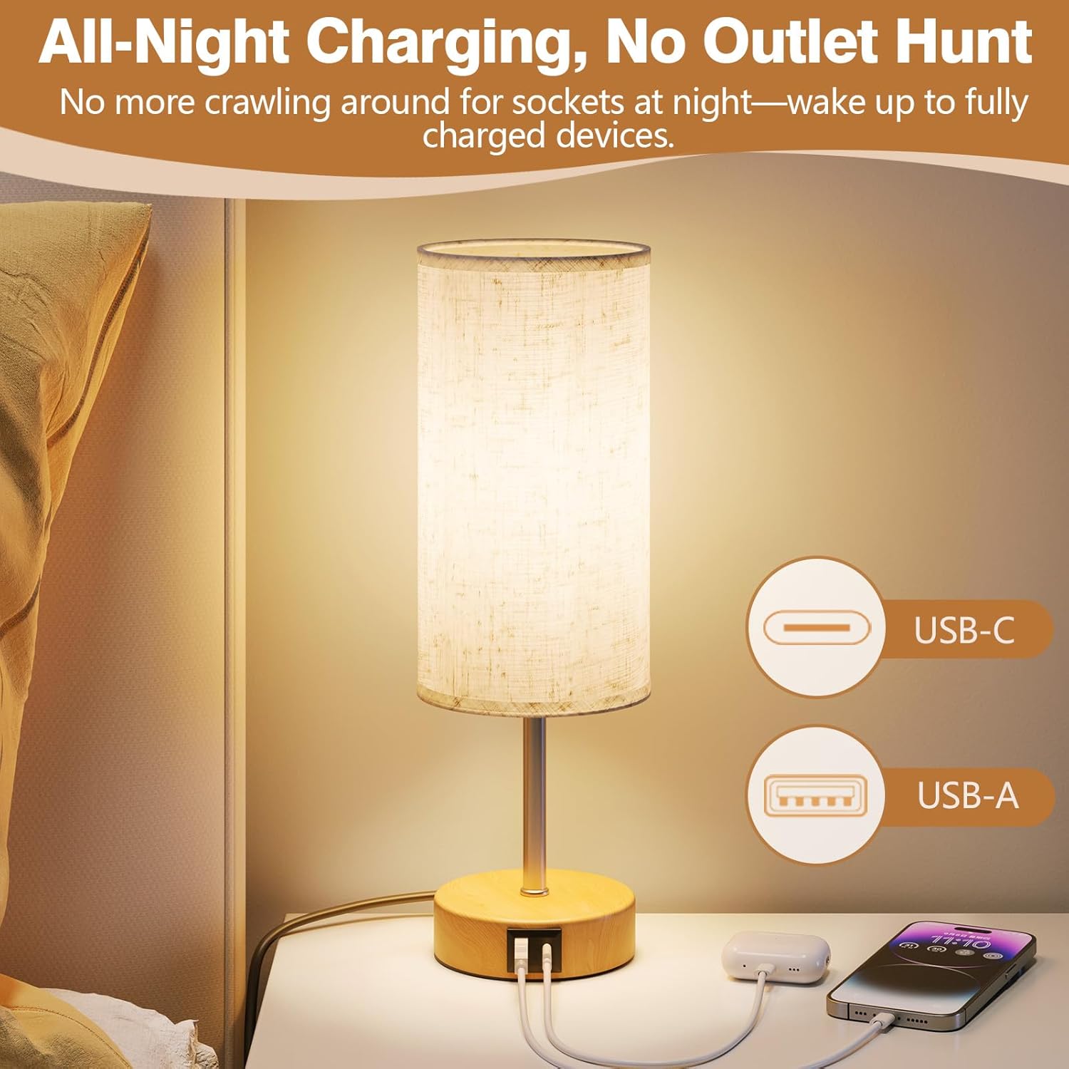 Thumbnail 1 de UPXNBOR Nachttischlampe Touch 11,3×34,5 cm