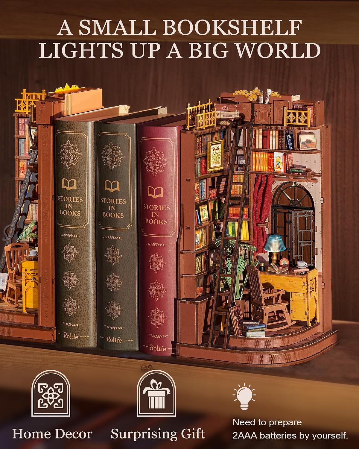 Thumbnail 3 de Rolife Book Nook Kit 3D wooden puzzle
