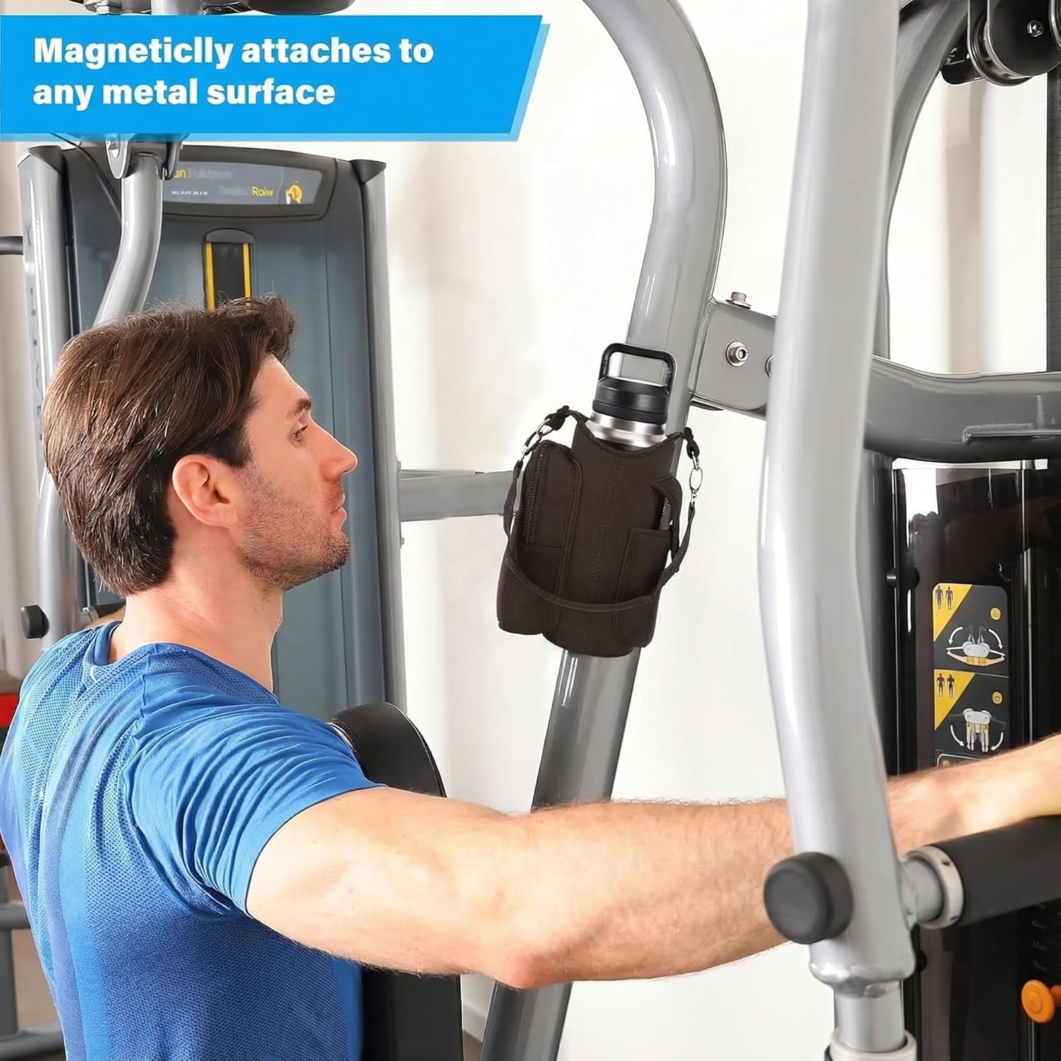 Detalle de icolor Gym Borsa Magnetica: Borsa Fitness con Portabottiglia e Scomparti per Cellulare
