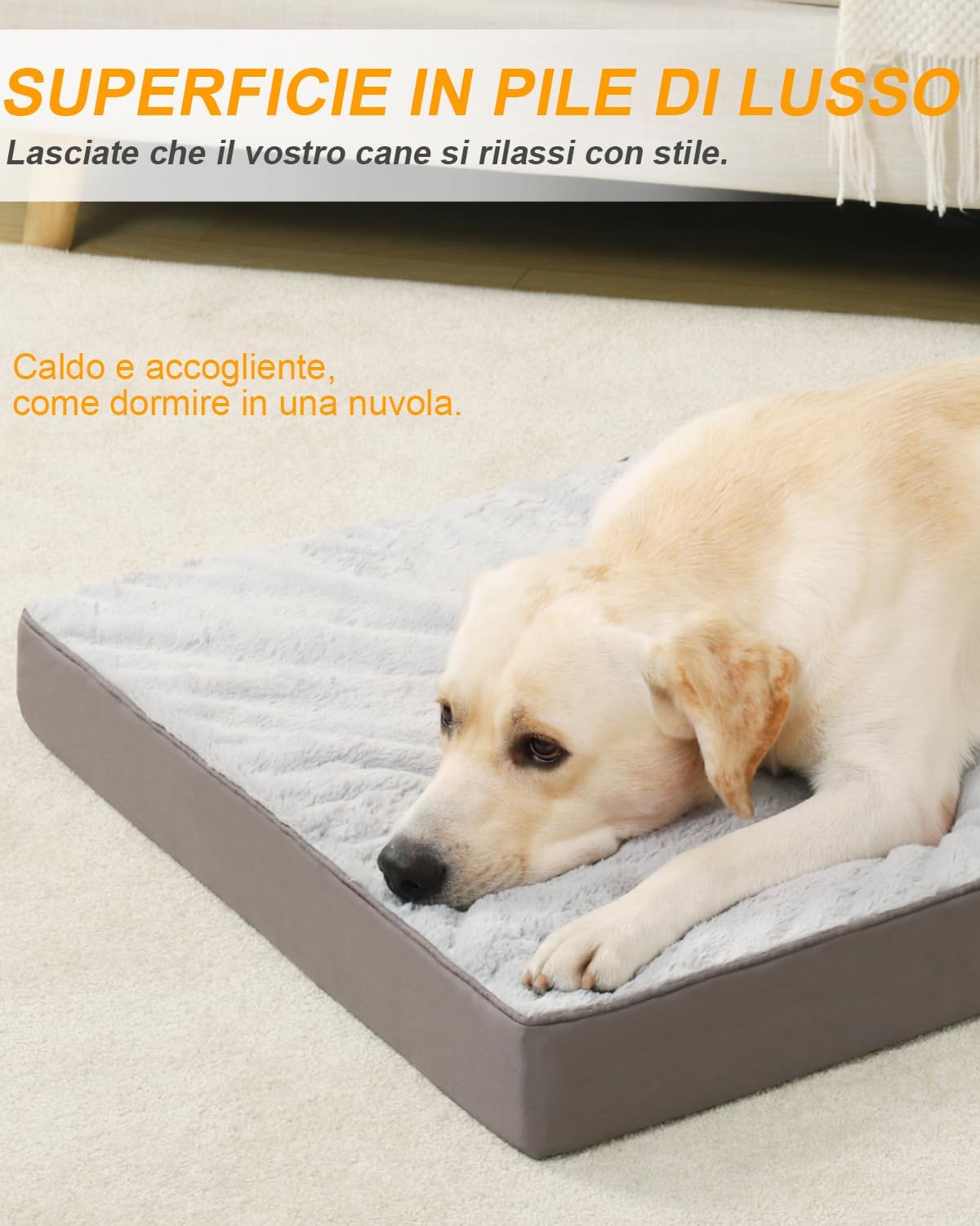 Detalle de KSIIA Ortopedico Cuccia Cane Interno 104x68 cm – Cuscino Grande a Forma di Uovo