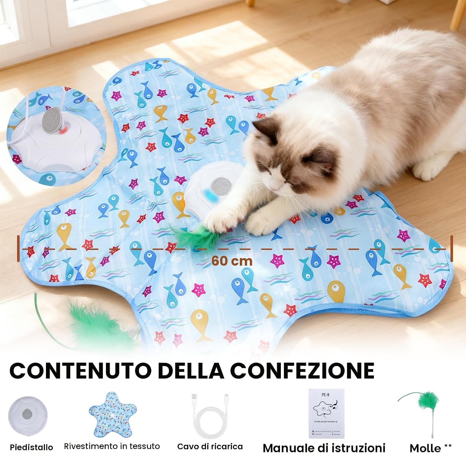 Thumbnail 6 de FIVAVA Giocattolo interattivo per gatti ricaricabile e silenzioso con 3 piume sostituibili