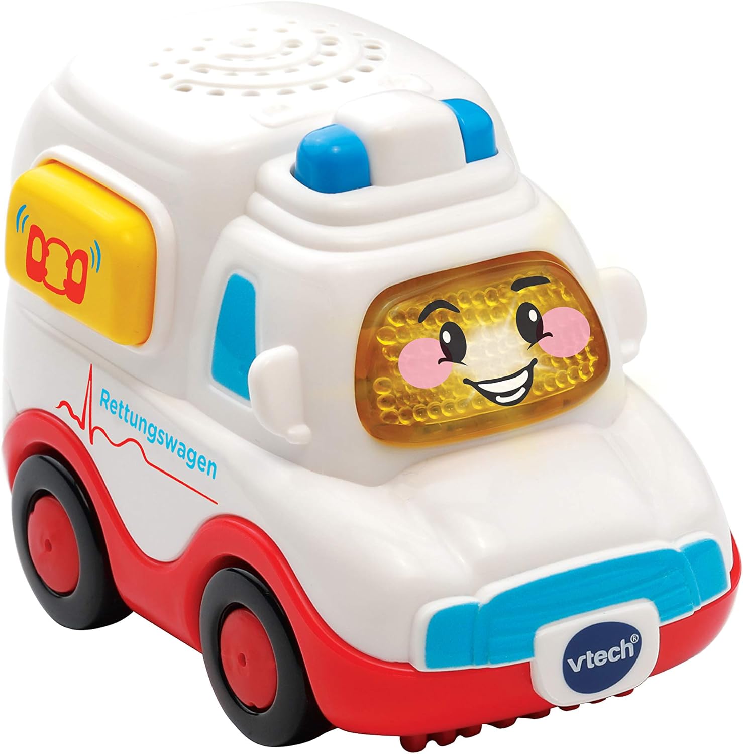 Detalle de VTech Tut Tut Baby Flitzer – Rettungswagen: Spielzeugauto mit Musik und leuchtender Taste
