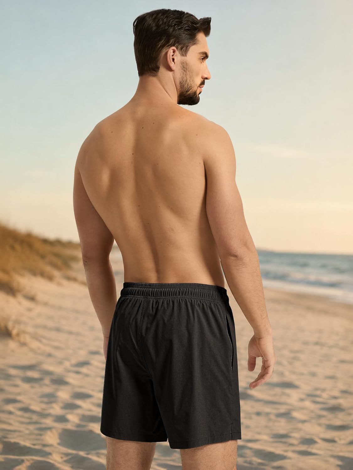 Detalle de Arcweg Men's 2-in-1 Swim Trunks with Compression Liner and Quick-Dry 4-Way Stretch Fabric
