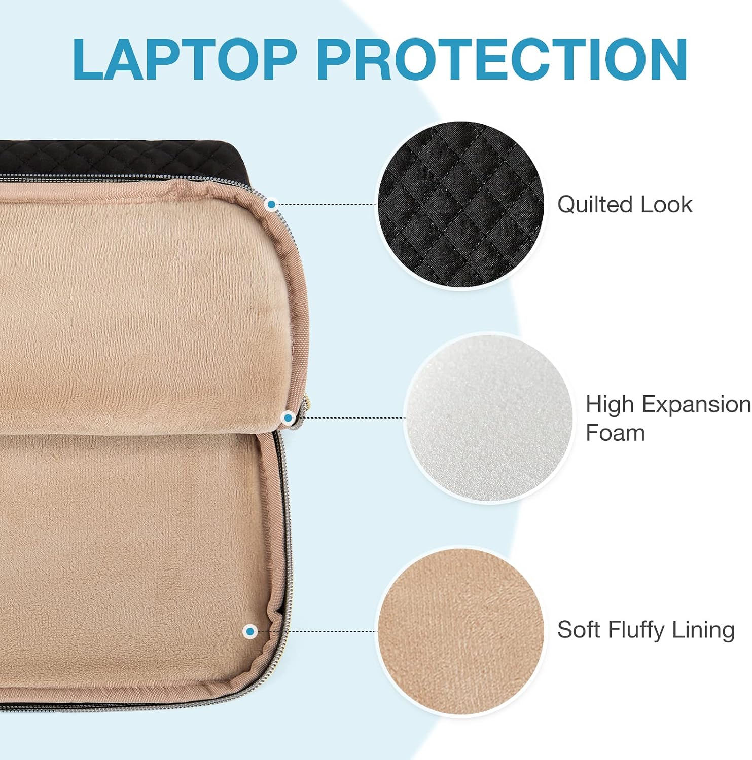 Detalle 1 de BAGSMART Laptop Sleeve for 15.6-Inch Laptops