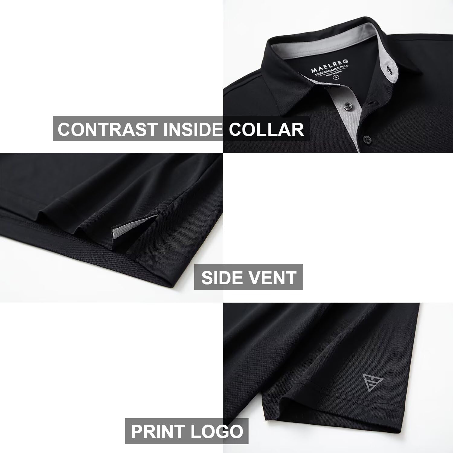 Thumbnail 3 de Mens Golf Shirt Short and Long Sleeve Moisture Wicking Dry Fit Performance Polo
