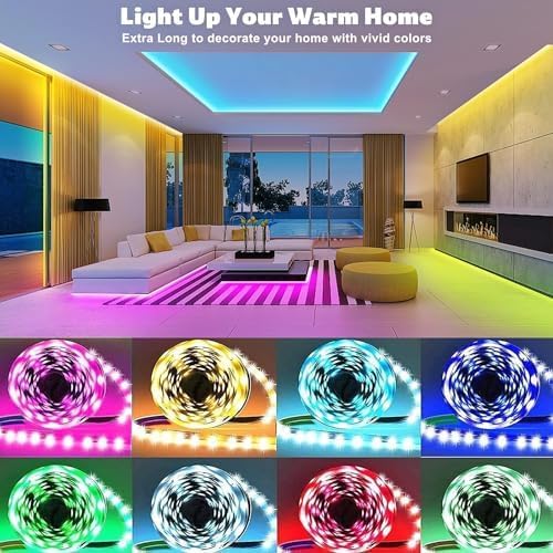 Detalle de Reemeer R-222 LED Strip Lights, 100 ft, Music Sync, App and Remote