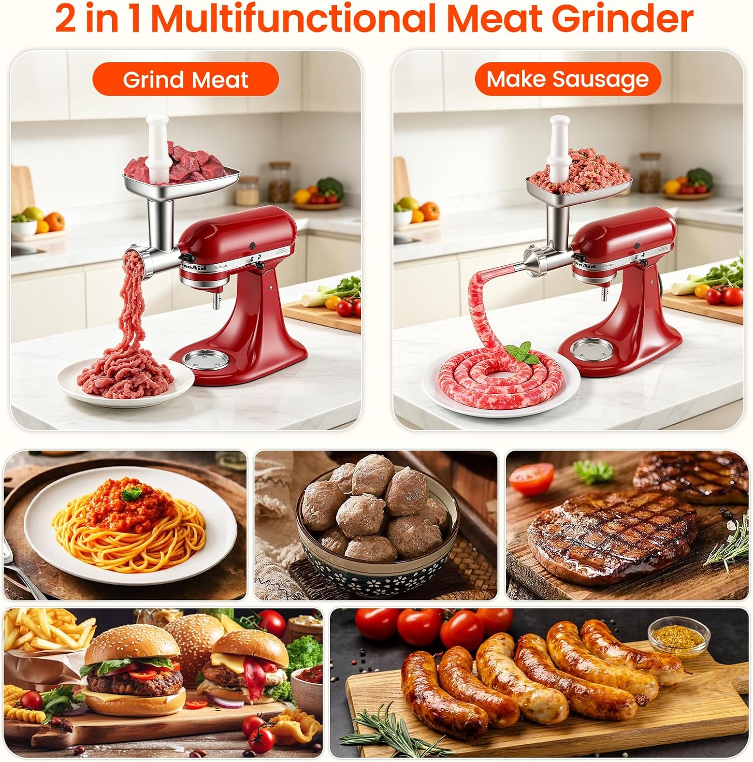 Thumbnail 4 de KINGEAGLE Stainless Steel Food Grinder Attachment