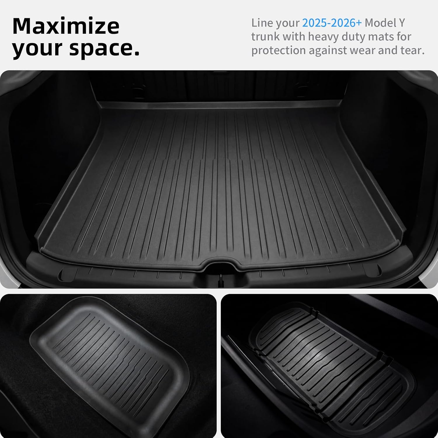 Thumbnail 3 de CYBERBEANS 6-Piece Liners for Tesla Model Y Juniper (2025–2026) All-Weather Floor Mats