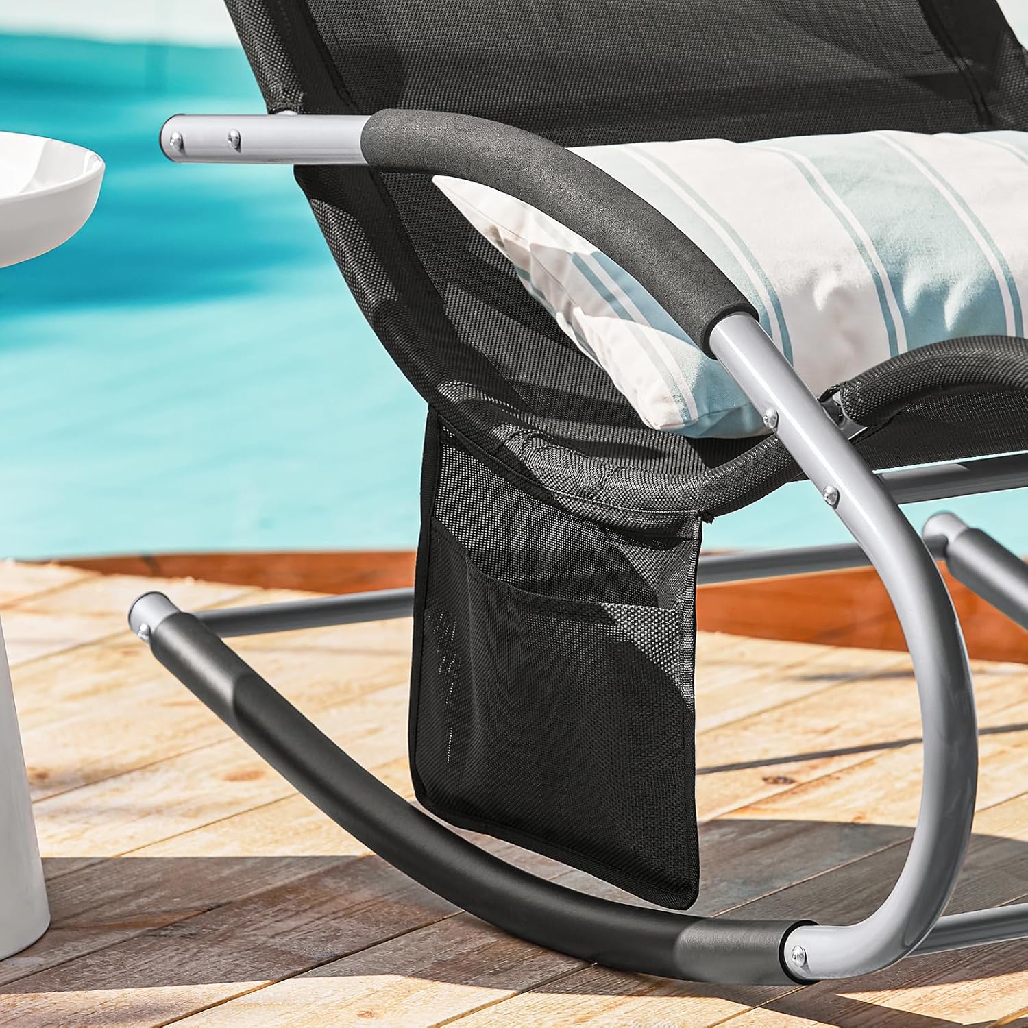 Detalle de SoBuy Lot de 2 Chaises Longues Transat Pliable Ja… Noir – Bain de Soleil Ergonomique à Bascule Relax