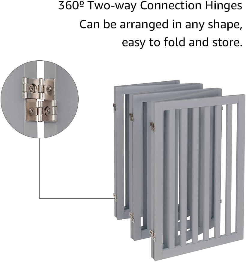 Detalle 2 de unipaws Hundegitter 306 cm: Extra breit, freistehend und faltbar
