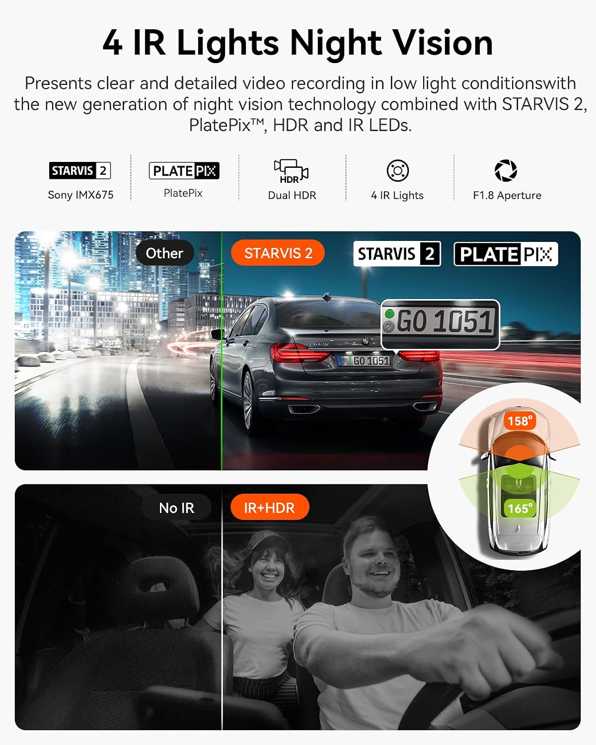 Detalle de Vantrue N2X 2.7K Dash Cam 512GB