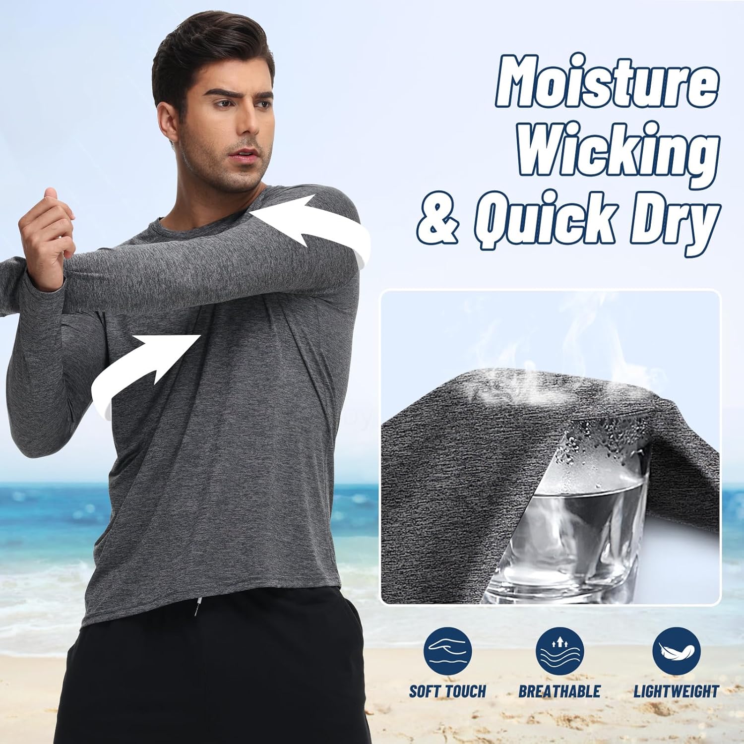 Thumbnail 4 de 3 Pack Long Sleeve Quick-Dry Shirts for Men ⚙