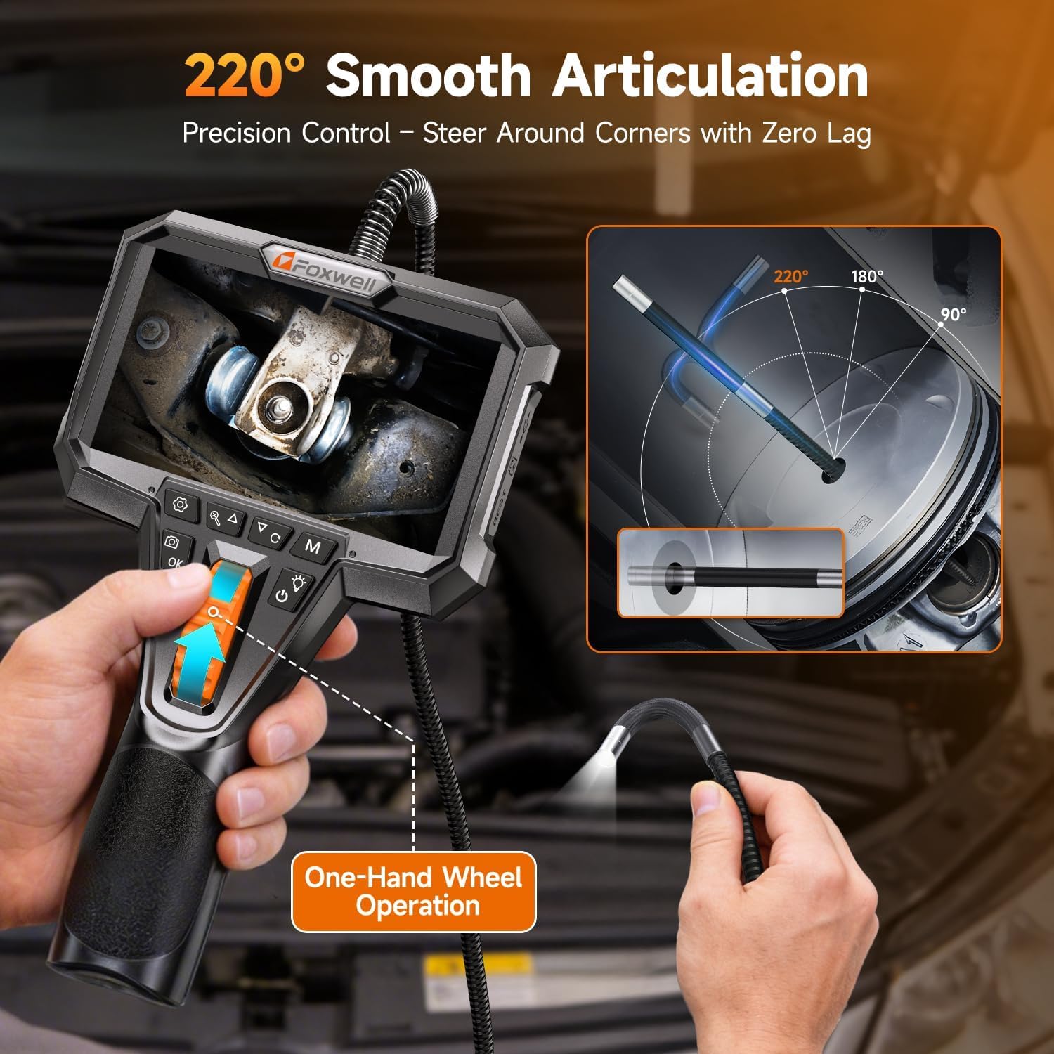 Detalle de FOXWELL Y400 6.2mm Articulating Endoscope 1.6m