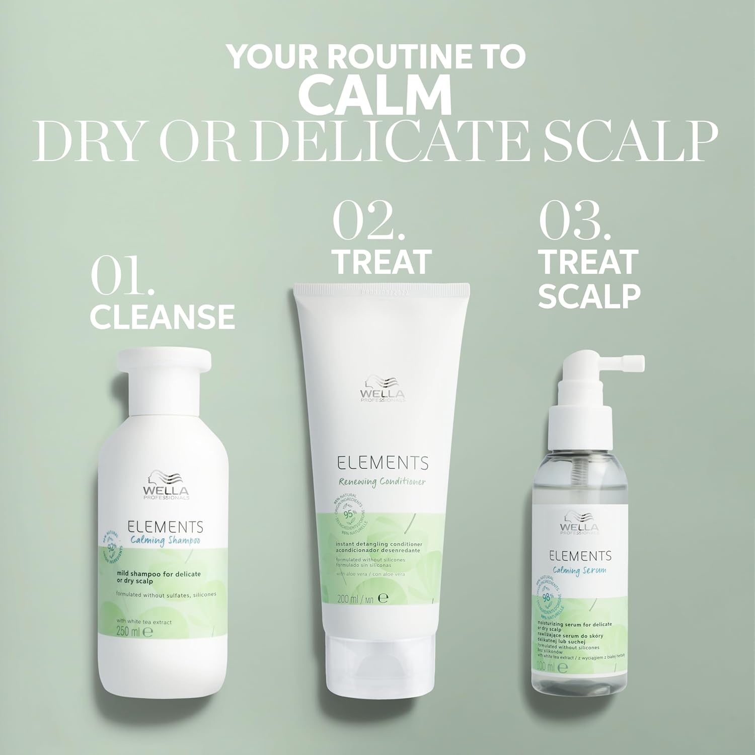 Thumbnail 4 de Wella Professionals Elements Calming Shampoo with White Tea Extract