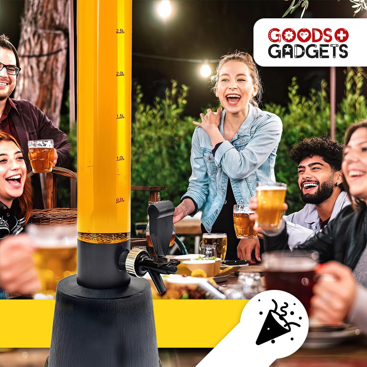 Detalle de Bierzapfanlage & Biersäule 3,5L – Premium Getränke-Spender für Party-Highlights