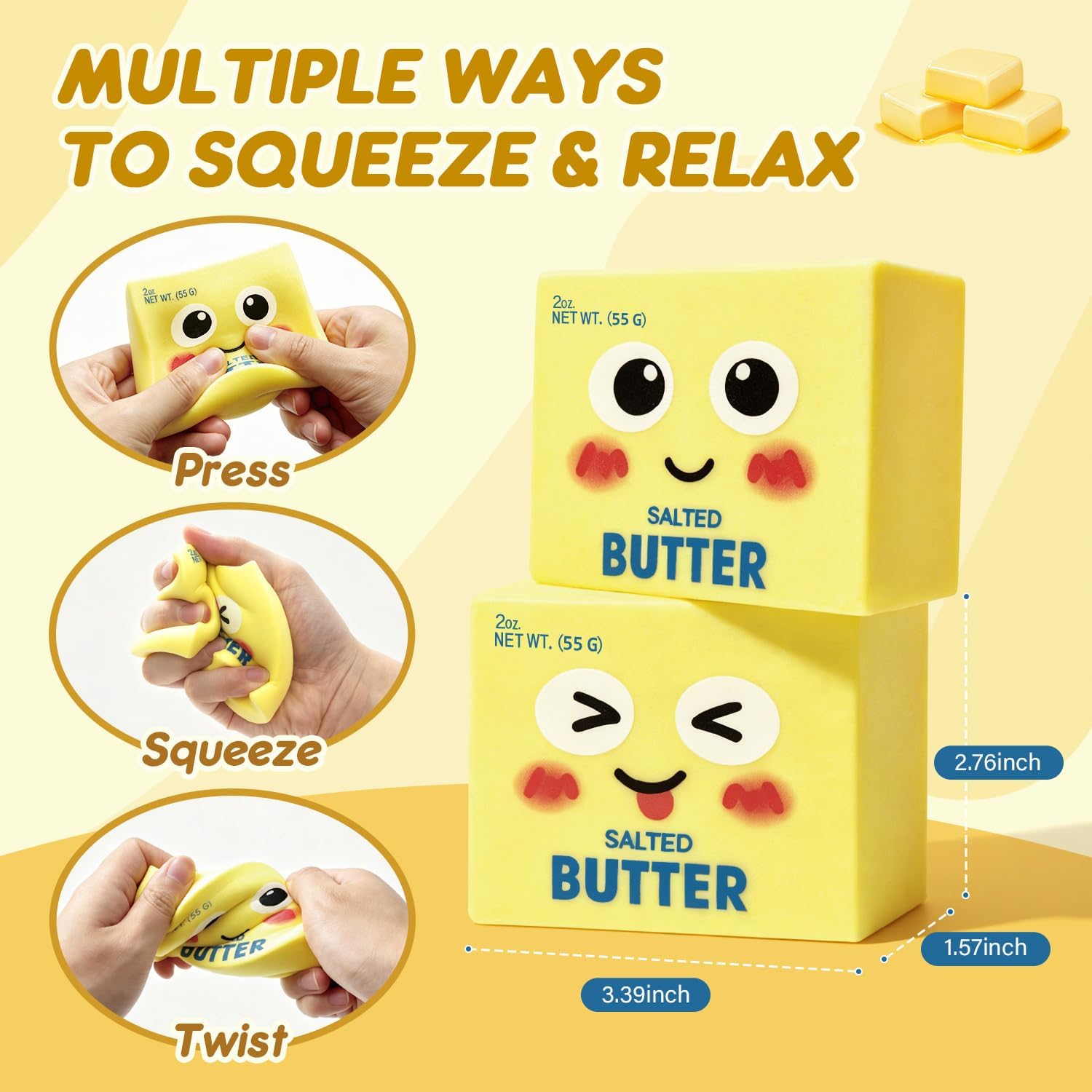 Detalle de CKXMHM Butter Squishy Toys: New Upgraded Smile Face Dumpling for Stress Relief and Desk Decor