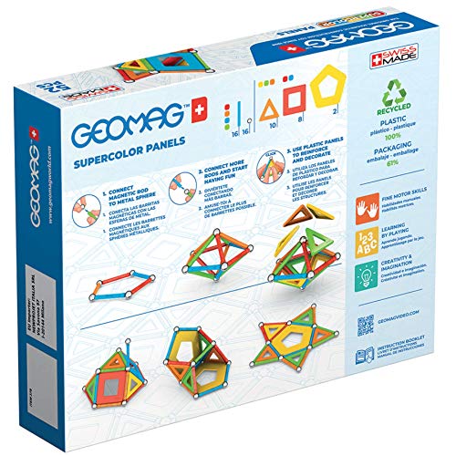 Detalle 2 de Geomag Supercolor Costruzioni Magnetiche per Bambini - Linea Green, 52 Pezzi
