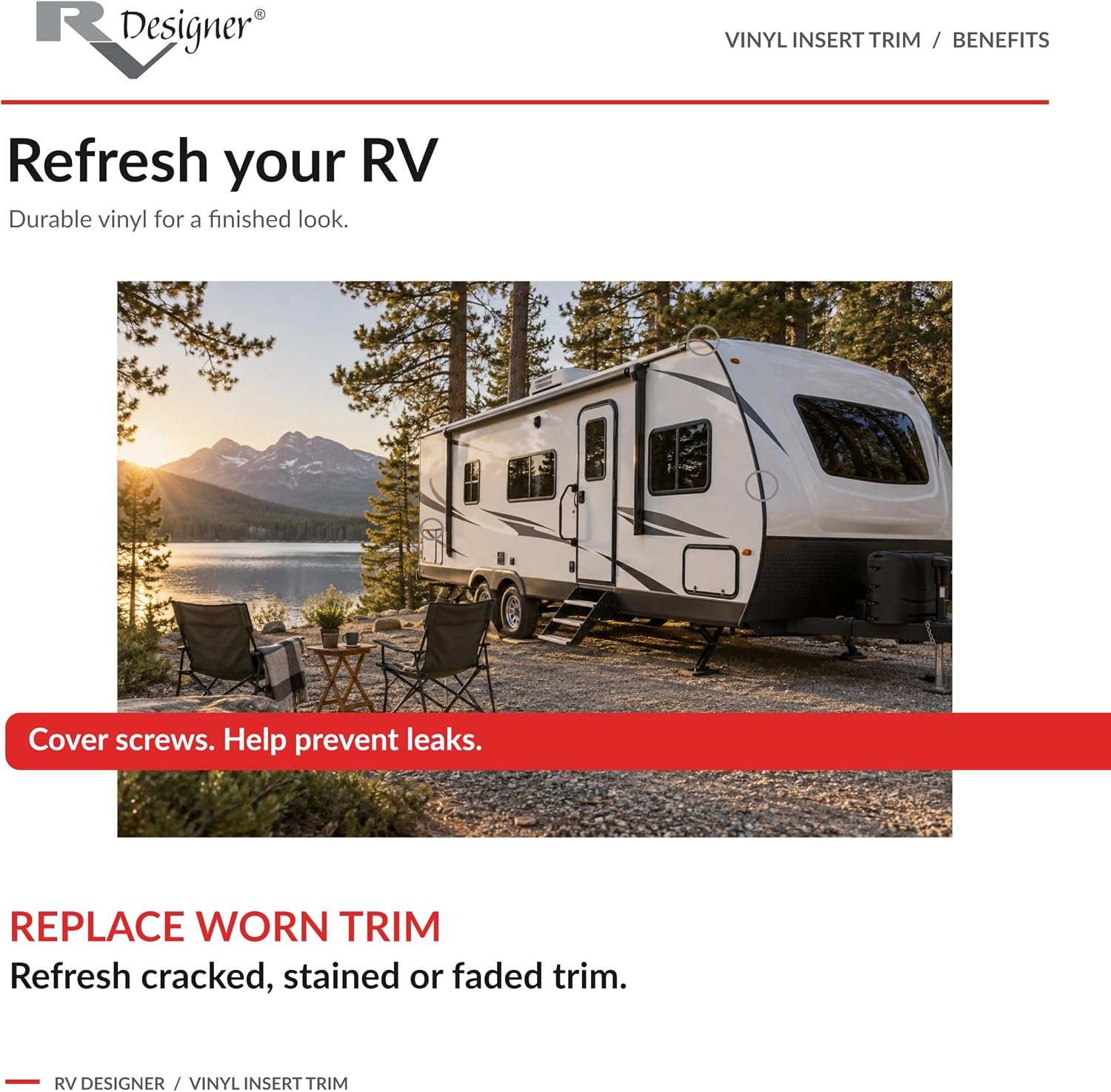 Detalle de RV Designer Vinyl Trim Insert, 1" x 100
