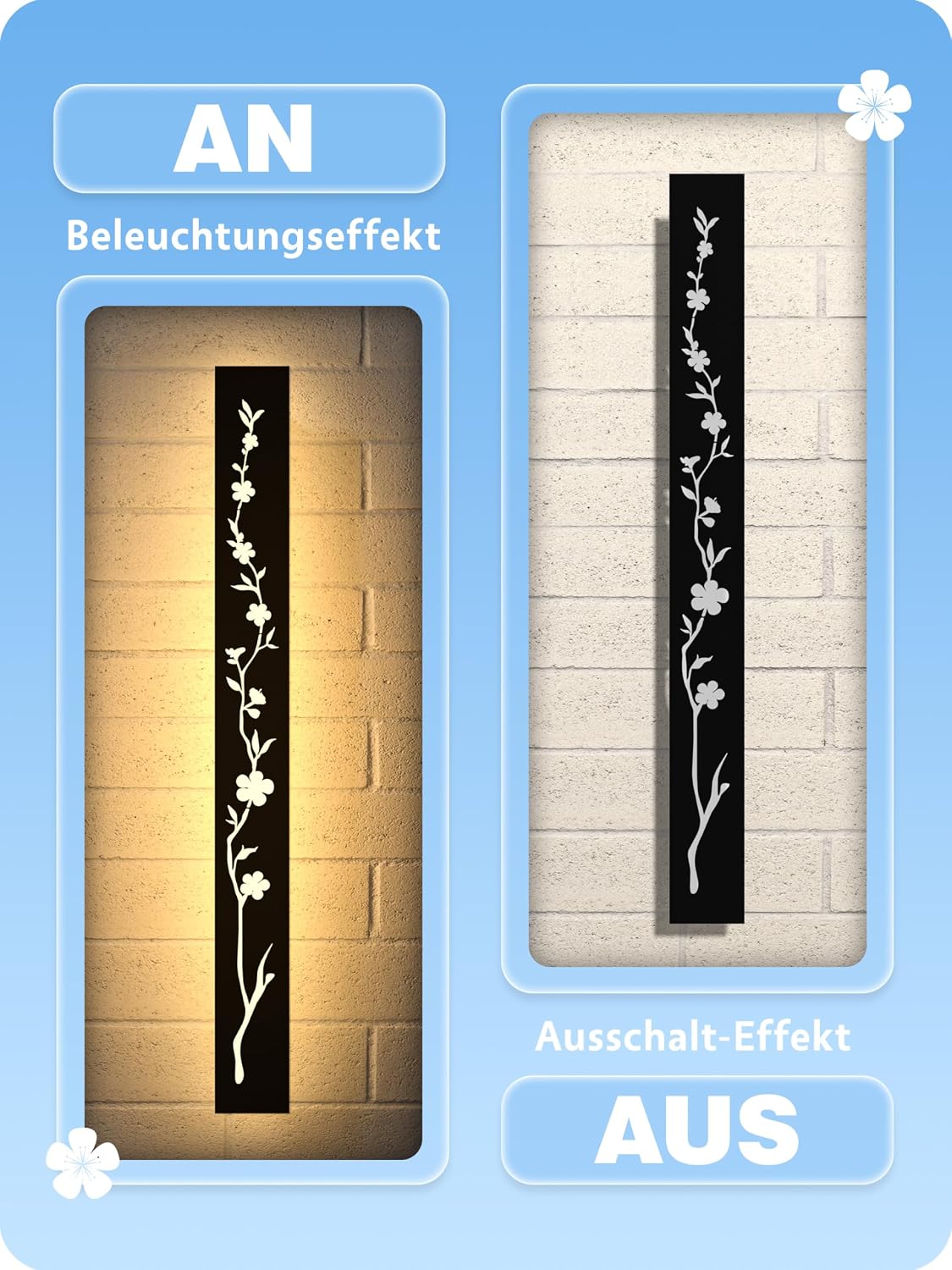 Thumbnail 5 de Led Long Wall Light Black 60m Outdoor Wall Light 20W IP67 Peach Blossom Design