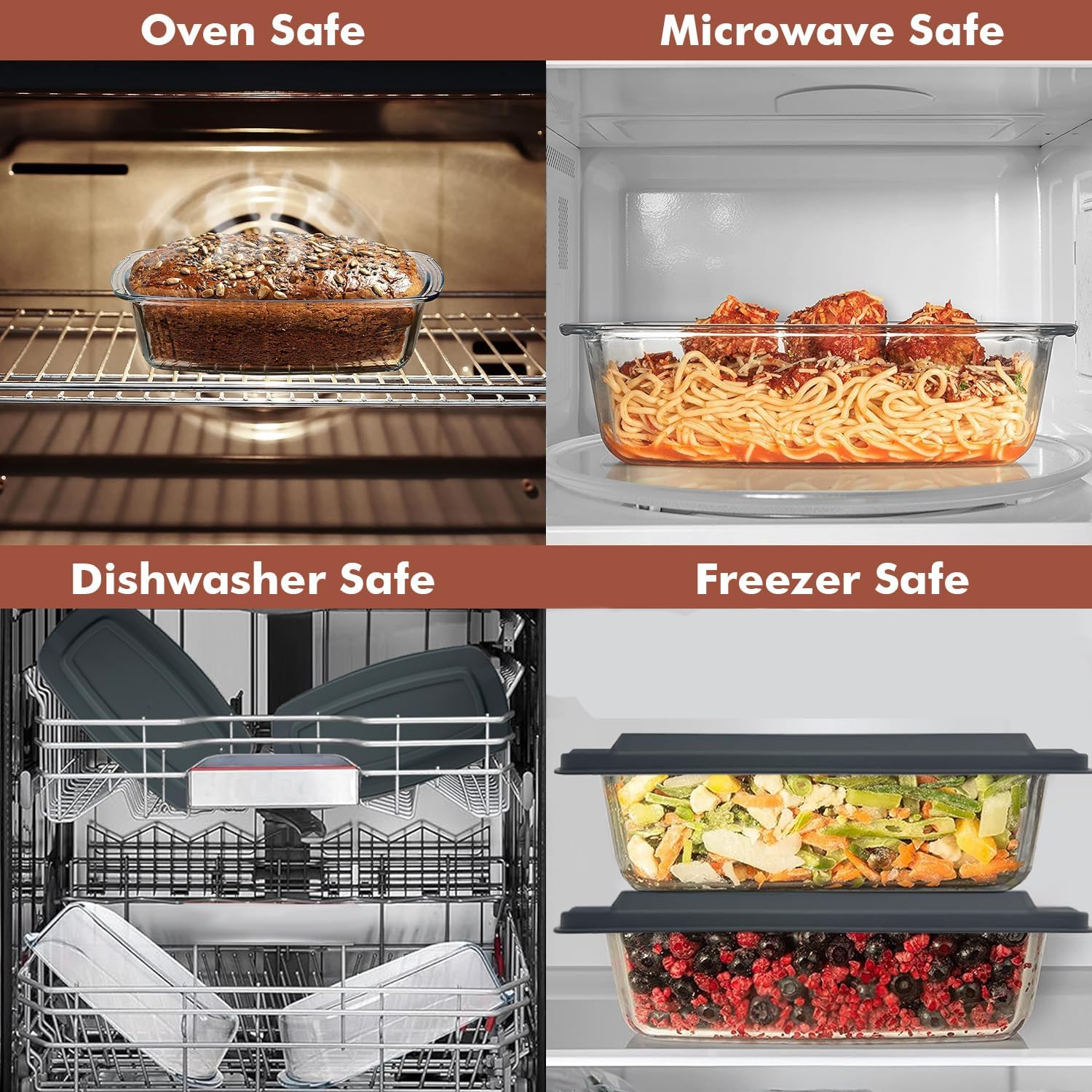 Thumbnail 4 de Razab LARGE 7.6-Cup Glass Loaf Pan Set