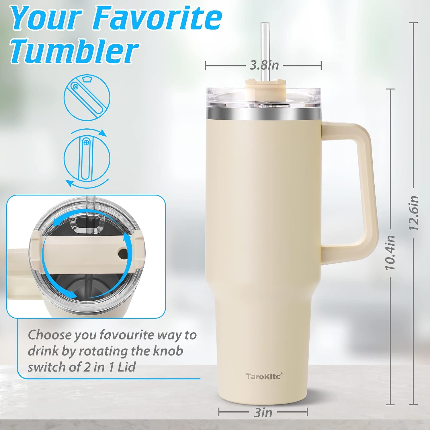 Detalle 2 de TaroKitc Insulated Tumbler, 40 oz