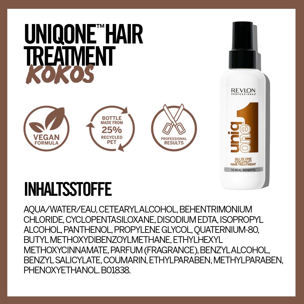 Thumbnail 4 de REVLON PROFESSIONAL UniqOne Hair Treatment Coconut (Leave-in), 150 ml – Anti-Frizz Spray mit Hitzeschutz