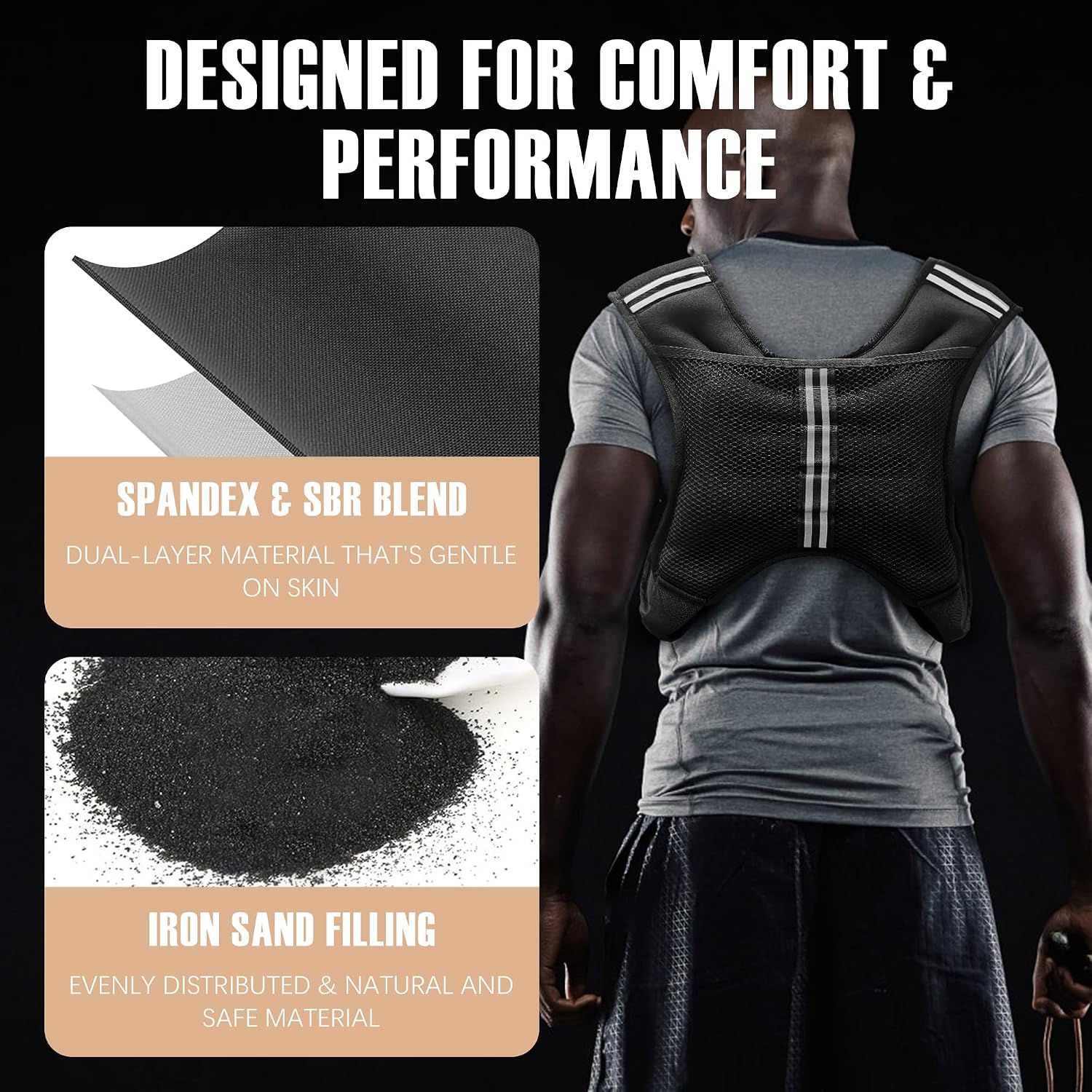 Thumbnail 3 de NATURELUX 25 lb Weighted Vest with Reflective Strips and Adjustable Fit