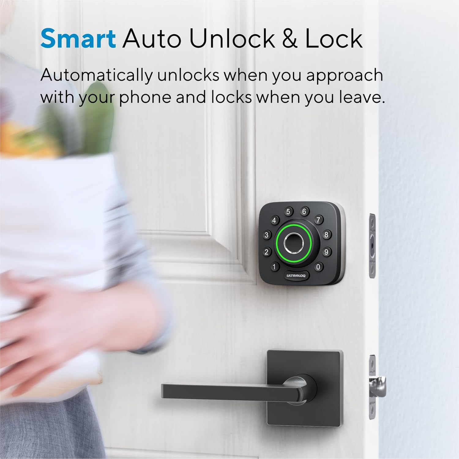 Detalle de ULTRALOQ U-Bolt Pro WiFi Smart Deadbolt with Fingerprint ID and Door Sensor