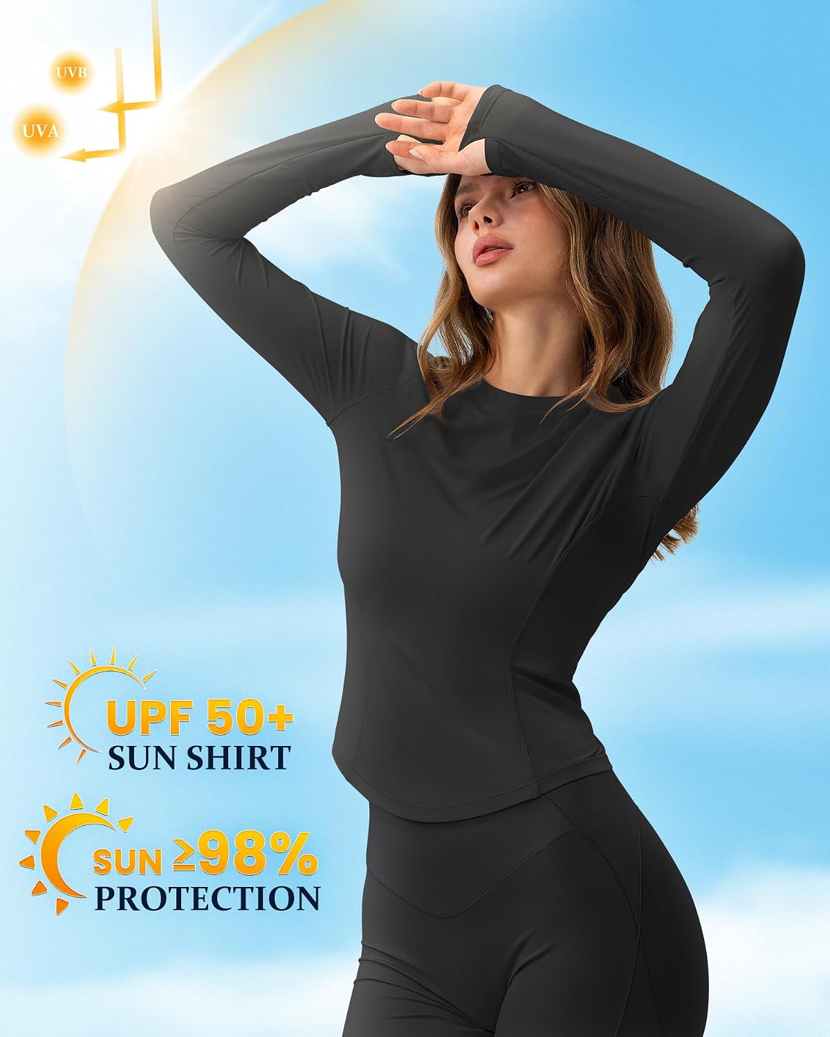 Detalle de GYM RAINBOW Women's Sun Shirt UPF 50+