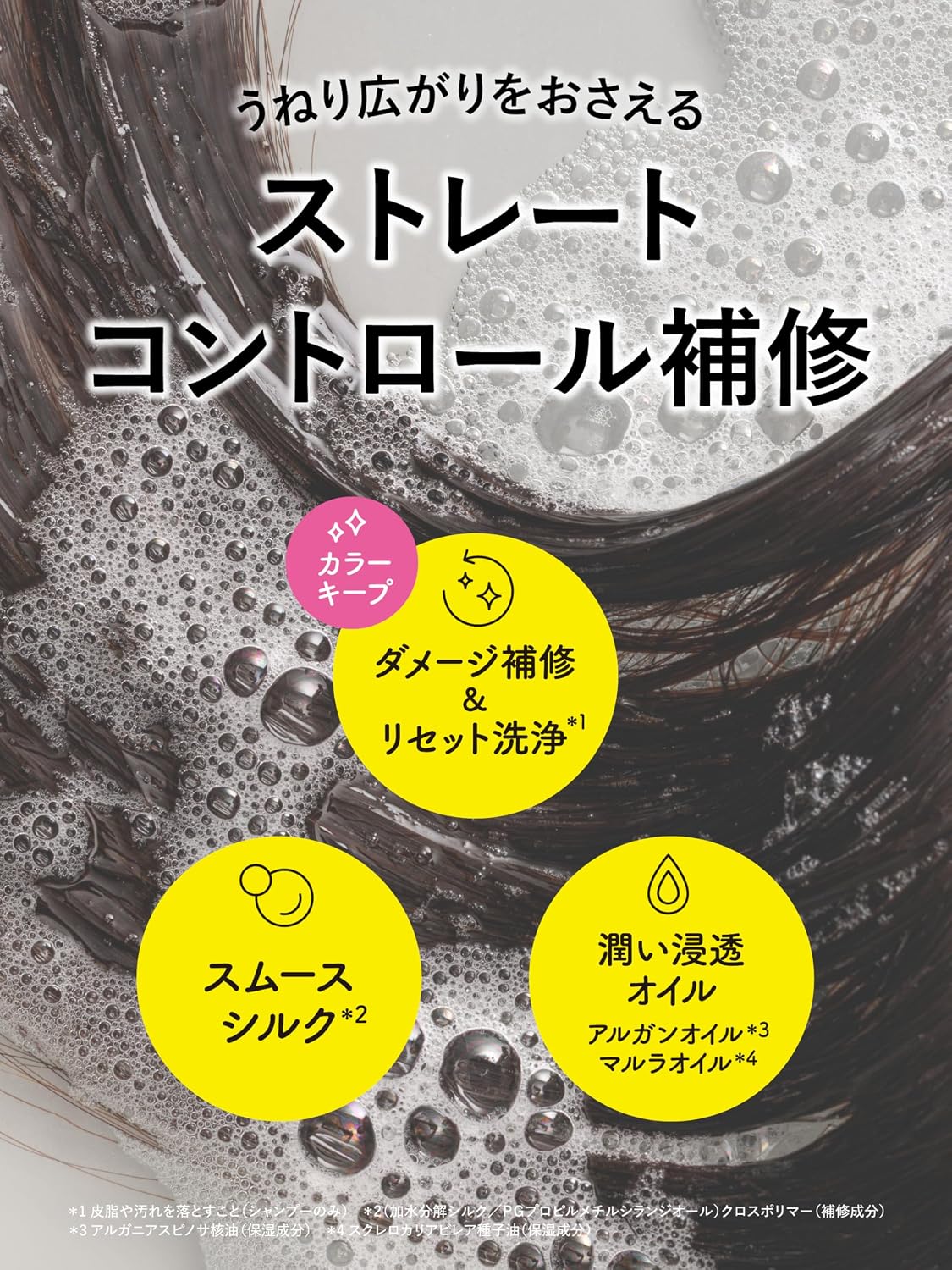 Detalle de Diane(ダイアン)ストレート&モイスト シャンプー&トリートメント うねり・広がりケア 本体400ml×2
