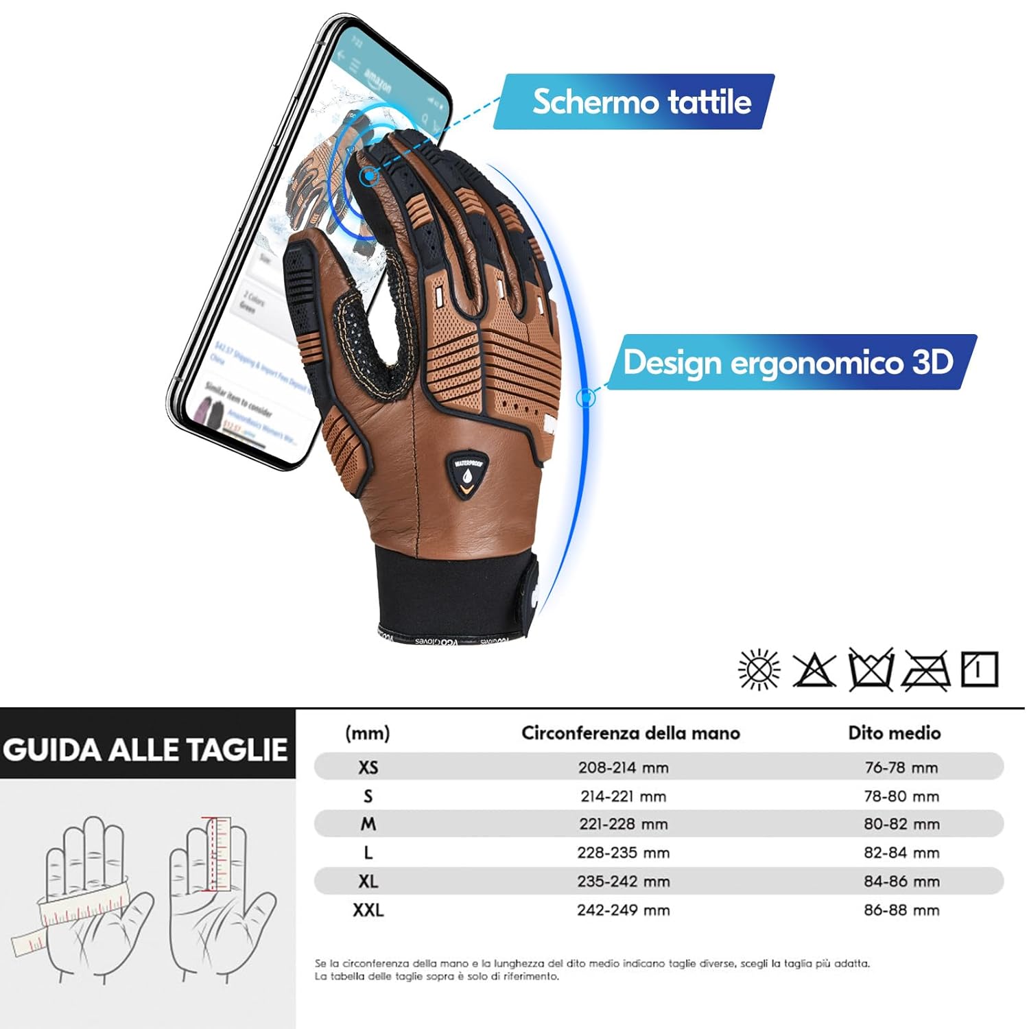 Thumbnail 5 de Vgo... Guanti da lavoro invernali impermeabili antifreddo Thinsulate 3M, antivibrazione