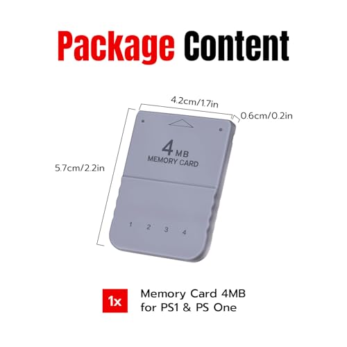 Thumbnail 7 de Mcbazel Scheda di Memoria da 4MB per PS1 e PS One – 60 blocchi, salvataggi veloci e compatibilità PS2