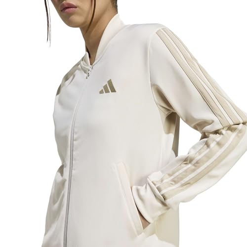 Detalle 2 de Adidas Donna Essentials 3-Stripes Track Suit (Crystal Linen/beige, L) – Comfort e stile sportivo