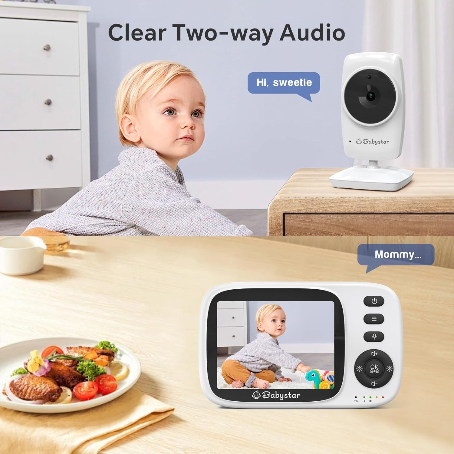 Thumbnail 4 de Babystar 3.2-Inch Wireless Baby Monitor with Camera and Night Vision