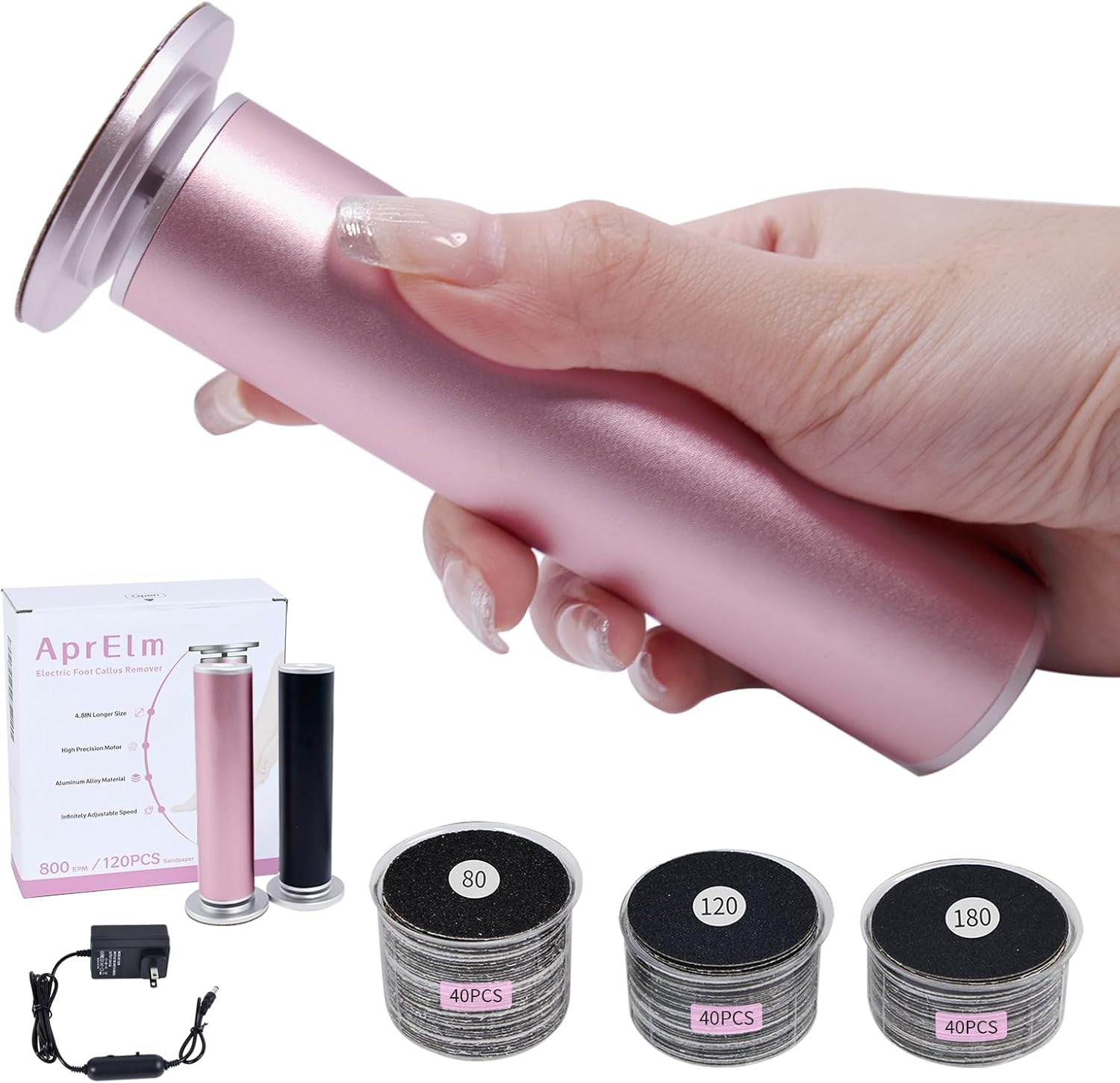 Thumbnail 6 de AprElm 4.8IN Electric Foot Callus Remover with 80 Discs 🦶