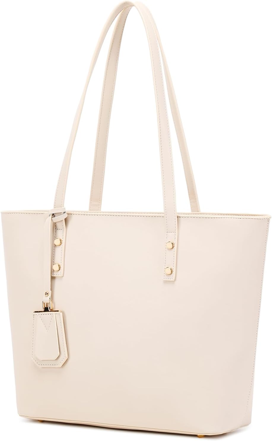 Thumbnail 6 de MORGLOVE Blue Faux Leather Large Tote Bag with Zip, 42.5 x 28.5 x 11 cm