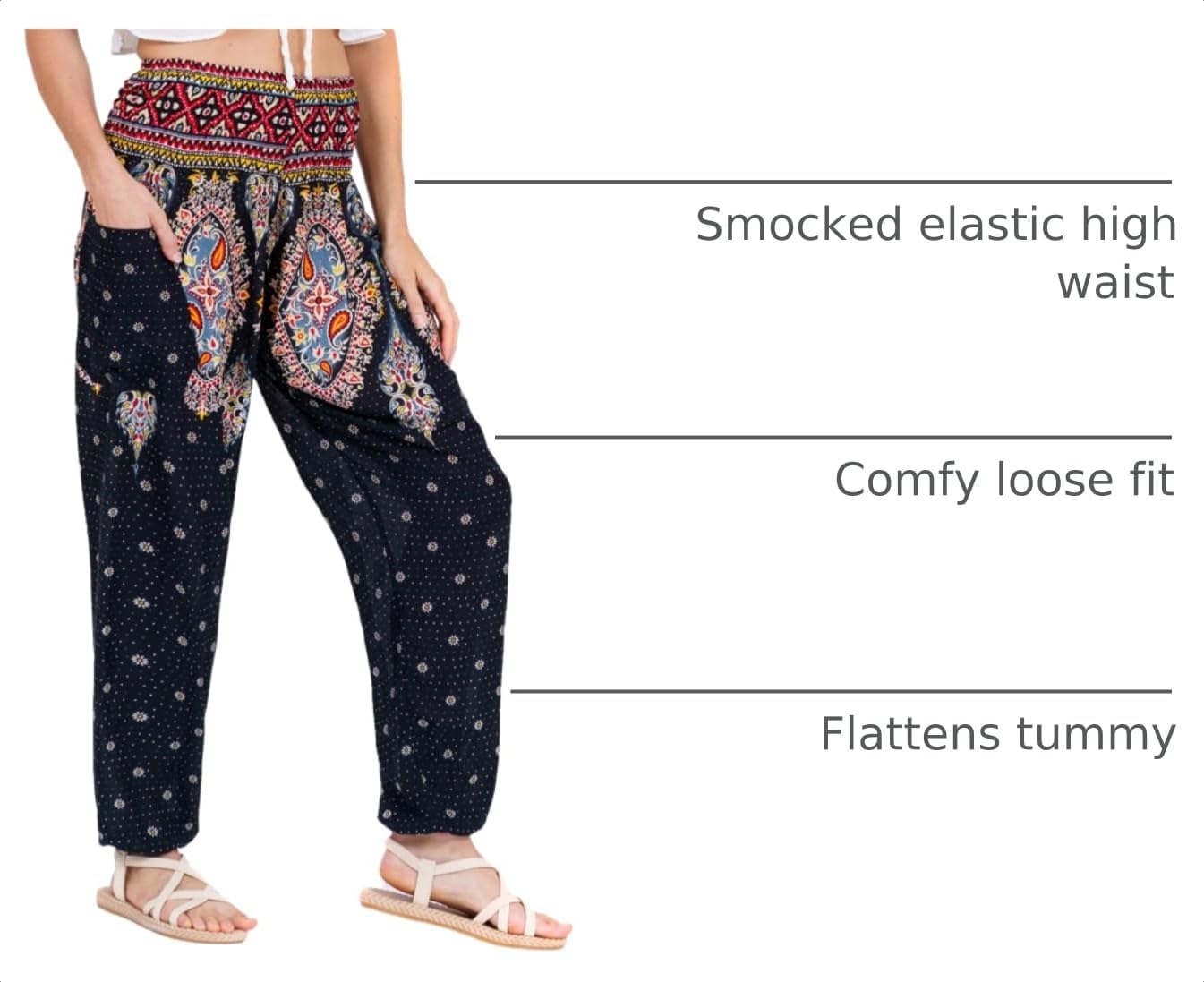 Detalle 2 de LOFBAZ Harem Yoga Pants in Rayon