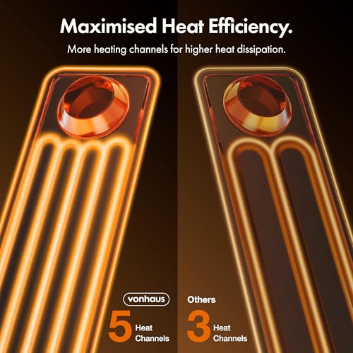 Thumbnail 7 de VonHaus Oil Filled Radiator 11 Fins – 2500W with 24-Hour Timer