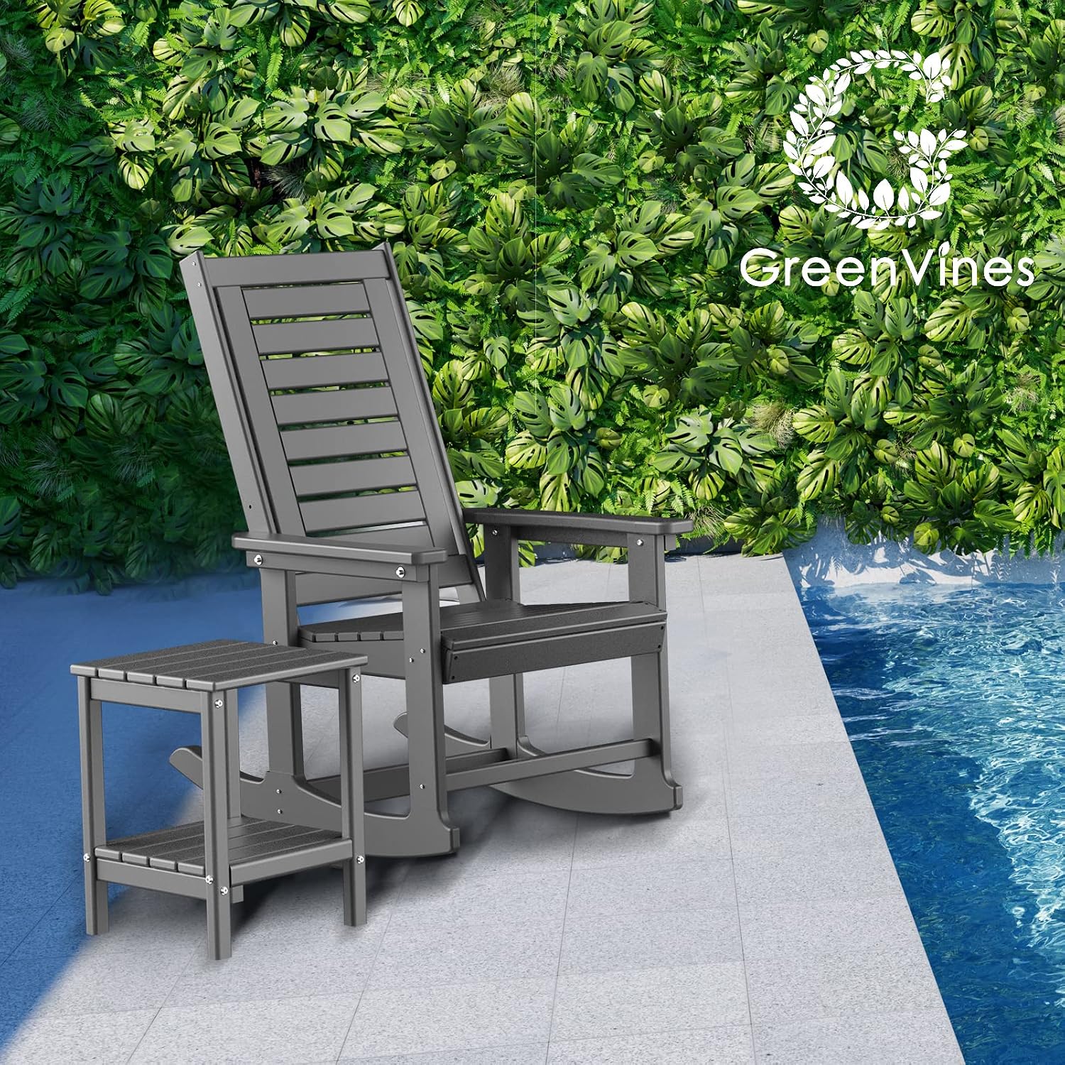 Detalle de GreenVines Outdoor Rocking Chair Set HDPE