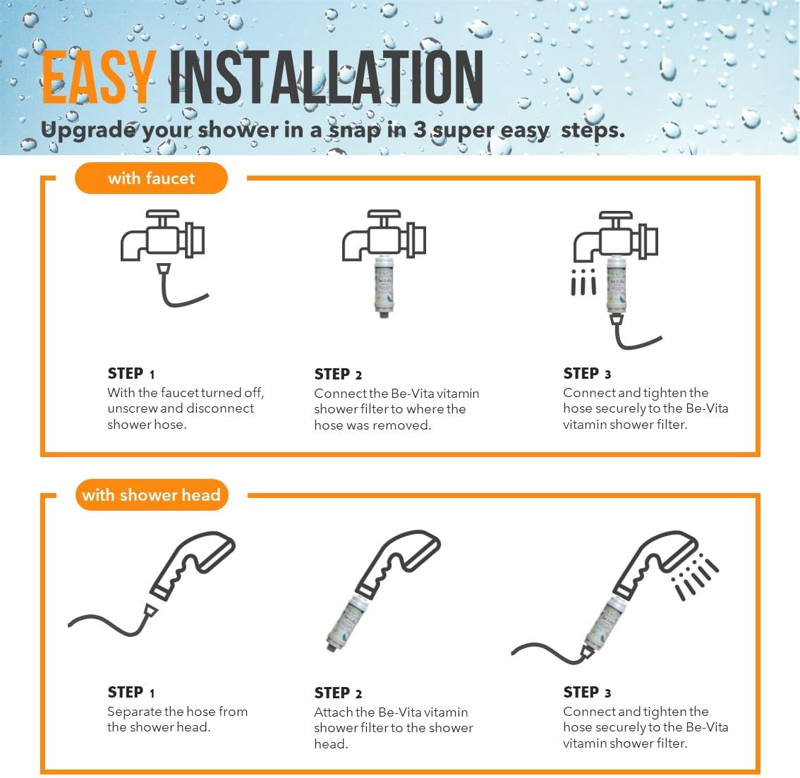 Thumbnail 5 de Filtro doccia coreano con vitamine Be-Vita limone: idratante, anti-cloro e aromaterapia rilassante