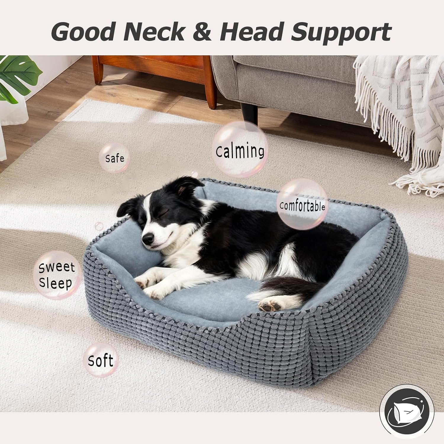 Thumbnail 6 de MIXJOY Rectangle Dog Bed 25 in, Grey